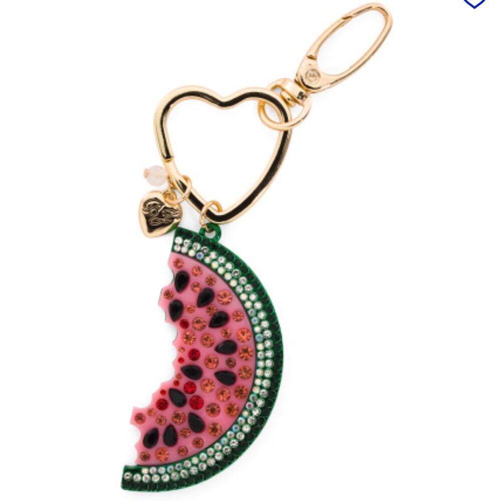 Betsey Johnson Crystal Watermelon Key Charm